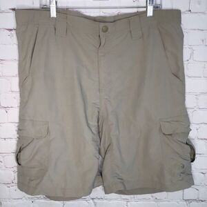 The North Face Men's Tan 100% Nylon Pockets Hiking Cargo Shorts Size M